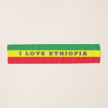 I love Ethiopia Scarf<br><div class="desc">This design re-creates a popular design scarf with "I love Ethiopia" English text on Ethiopian flag colours made out of traditional Ethiopian cloth. Good for the holidays and events to wrap around a shoulder and/or simply to throw over an Ethiopian outfit. You can change the size to be longer. You...</div>