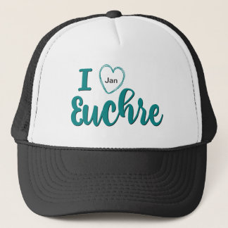 I Love Euchre Personalised Lettered Design Trucker Hat