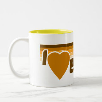 I Love Euchre Retro 70s Two-Tone Coffee Mug