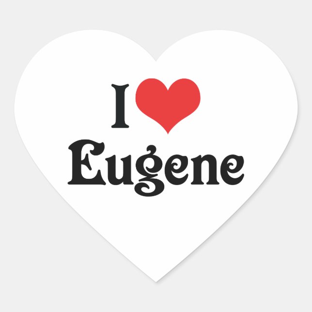 I Love Eugene Heart Sticker (Front)