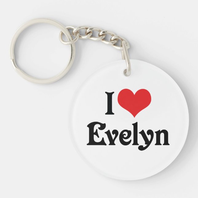 I Love Evelyn Key Ring (Front)