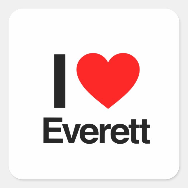 i love everett square sticker (Front)