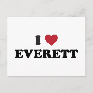 I Love Everett Washington Postcard