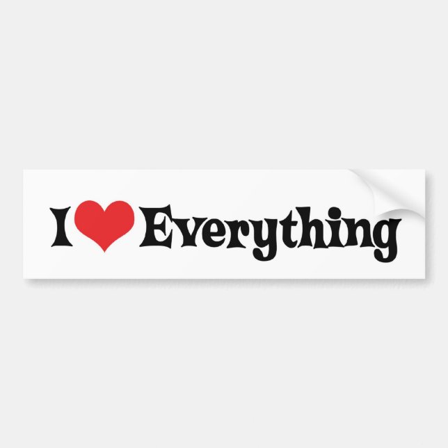 I Love Everything Bumper Sticker (Front)