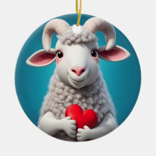 I Love Ewe Ceramic Tree Decoration