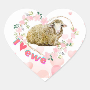 I love Ewe Heart Sticker