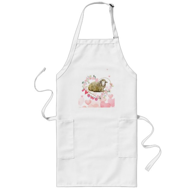 I love Ewe  Long Apron (Front)