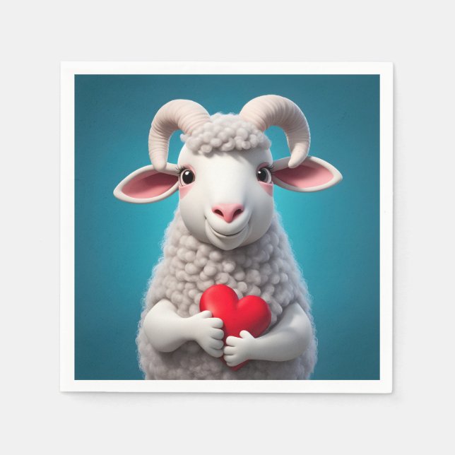 I love Ewe Napkin (Front)