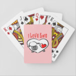 I Love Ewe Romantic Quotes Playing Cards<br><div class="desc">I Love Ewe. This cute and cuddly sheep design is a fun and playful way to share your love on Valentine's Day, Mother's Day, Birthdays or any special occasion. Tags: "i love you", "happy valentines day", "cute red and white stripes", "playful romantic fun", "i love ewe" "funny whimsical sheep", "birthday...</div>