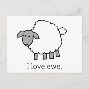 I Love Ewe Sheep Postcard