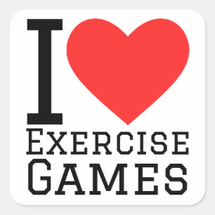 I love exercise games square sticker