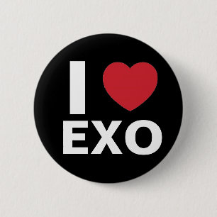 I Love Exo Button (black)