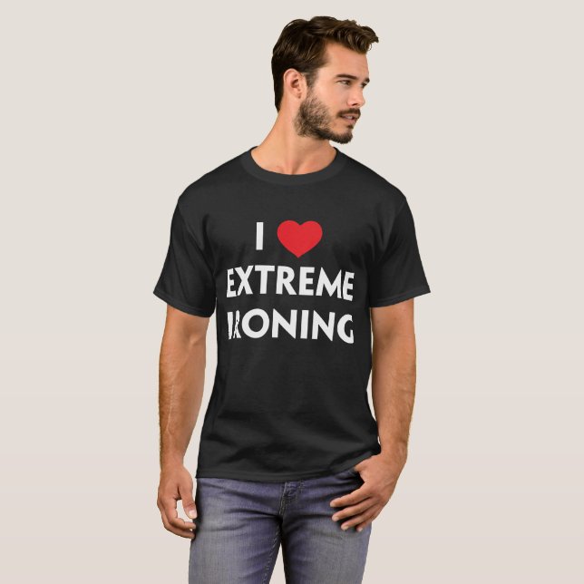 I Love Extreme Ironing Heart Sports T-Shirt (Front Full)