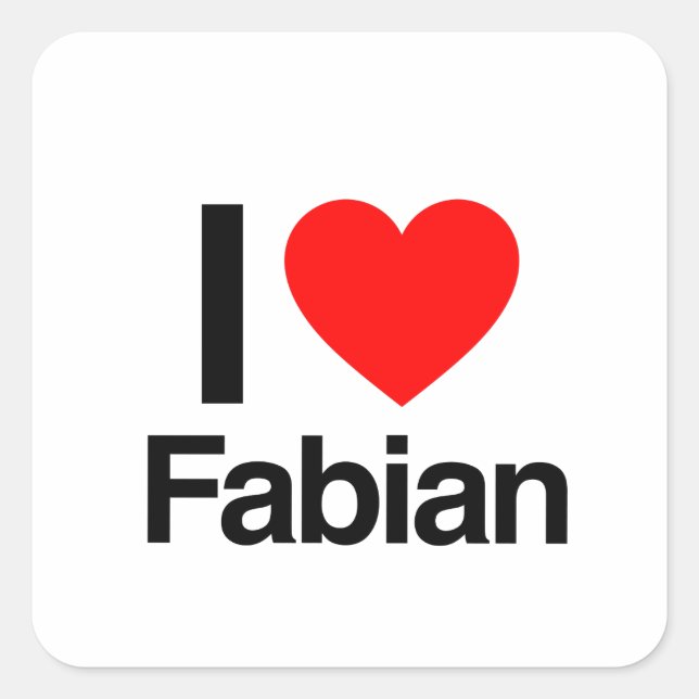 i love fabian square sticker (Front)