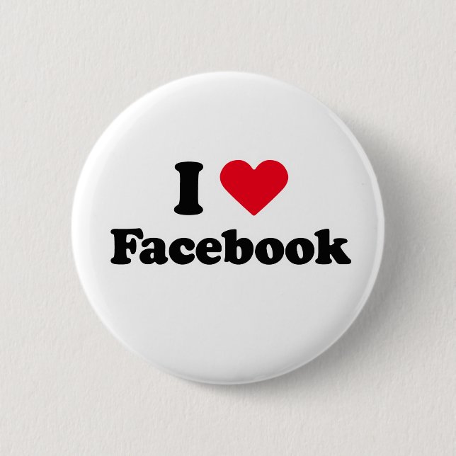 I love facebook 6 cm round badge (Front)