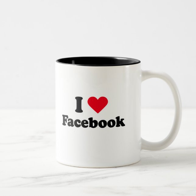 I love Facebook T-shirt Two-Tone Coffee Mug (Right)