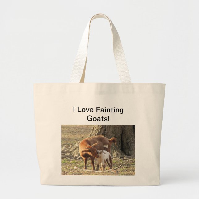 I Love Fainting Goats - Jumbo Tote (Front)