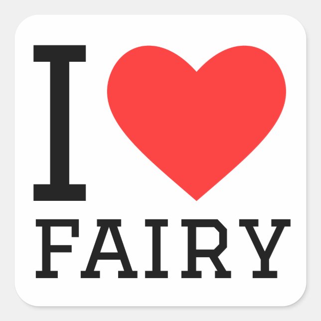 I love fairy  square sticker (Front)