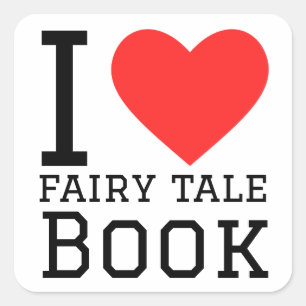 I love fairy tale book square sticker