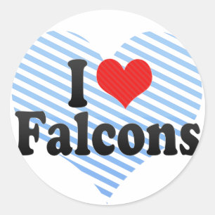 I Love Falcons Classic Round Sticker