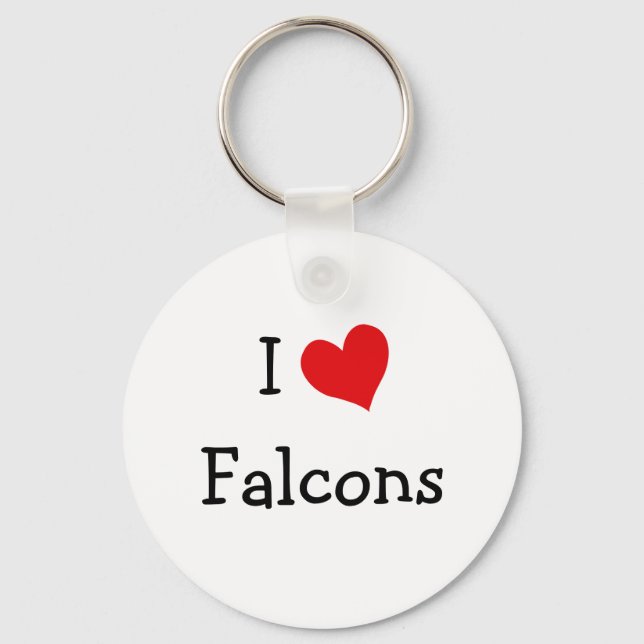 I Love Falcons Key Ring (Front)