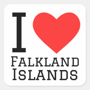 I love Falkland Islands  Square Sticker