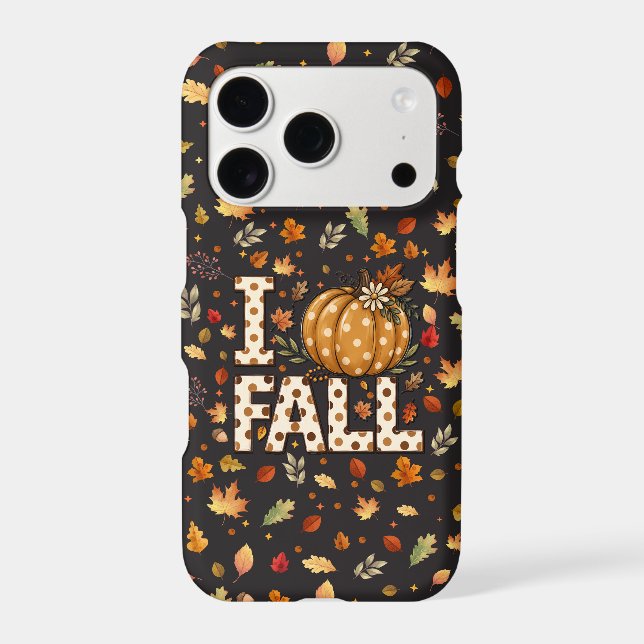 I Love Fall Autumn Leaf Pattern Tough (Back)