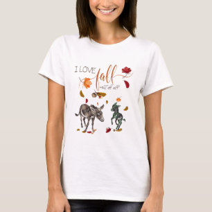 I Love Fall for Donkey Lovers T-Shirt