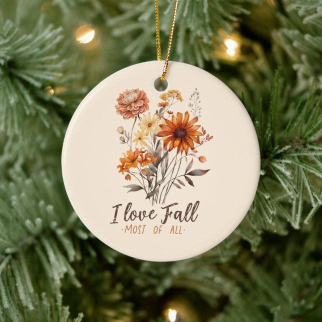 I Love Fall Most of All – Autumn Foliage Ceramic Tree Decoration (Tree)