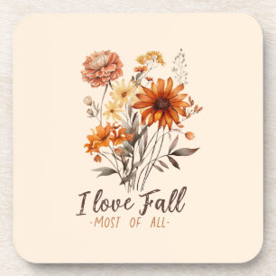 I Love Fall Most of All – Autumn Foliage Coaster