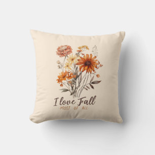 I Love Fall Most of All – Autumn Foliage Cushion