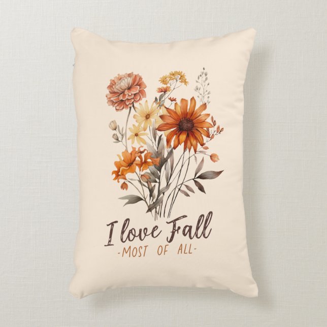 I Love Fall Most of All – Autumn Foliage Decorative Cushion (Front(Vertical))