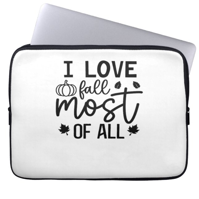 I Love Fall Most of All Classic T-Shirt Laptop Sleeve (Front)