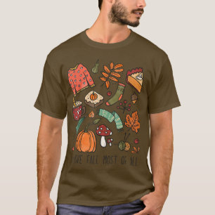 I love fall most of all Cute Hello Autumn Season  T-Shirt
