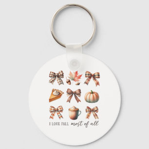 I Love Fall Most Of All Fall Season Thanksgiving Key Ring