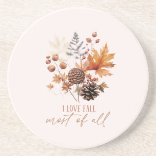 I Love Fall Most Of All Leaves Foliage Coaster