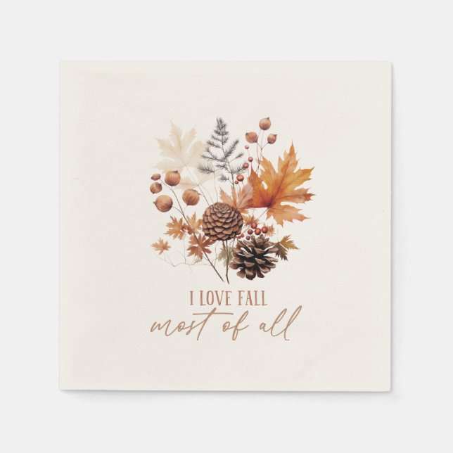 I Love Fall Most Of All Leaves Foliage Napkin (Front)