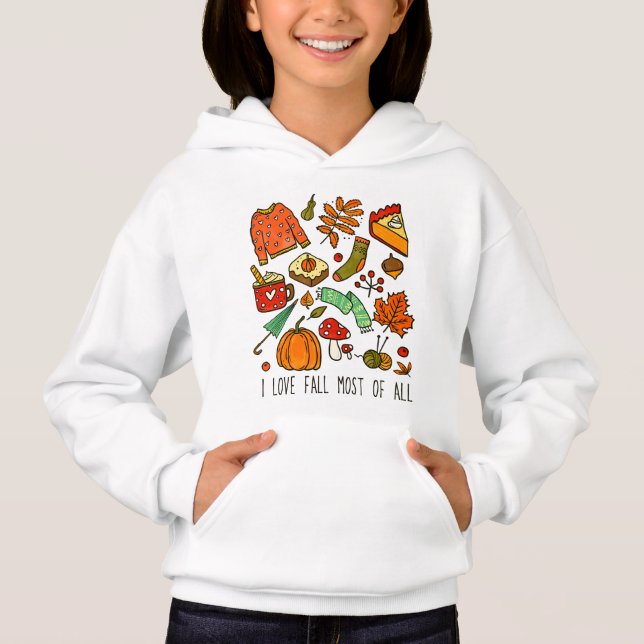 I Love Fall Most of All Pumpkin Kids (Front)