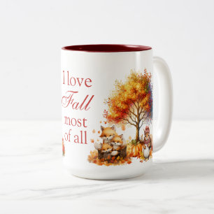I Love Fall Most Of All  Two-Tone Coffee Mug