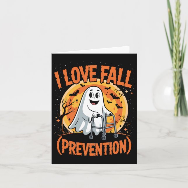 I Love Fall Prevention Physical Therapy Halloween  Card (Front)