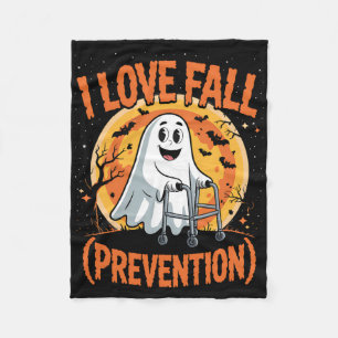 I Love Fall Prevention Physical Therapy Halloween  Fleece Blanket