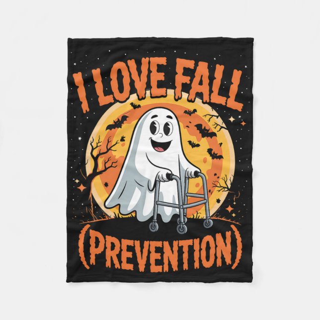 I Love Fall Prevention Physical Therapy Halloween  Fleece Blanket (Front)