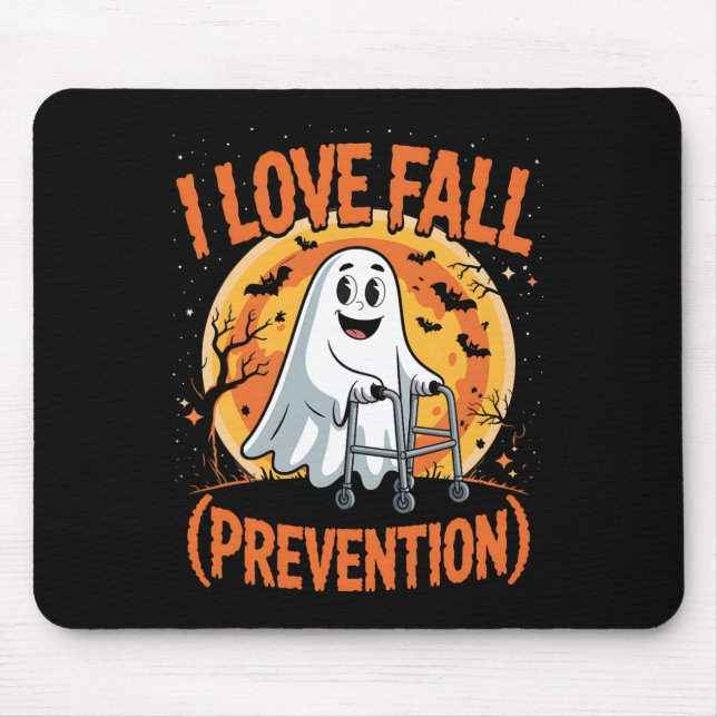 I Love Fall Prevention Physical Therapy Halloween  Mouse Mat (Front)