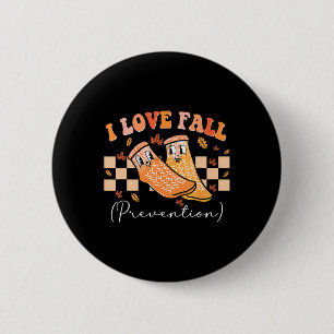 I Love Fall Prevention Socks Thanksgiving Autumn Q 6 Cm Round Badge