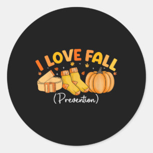 I Love Fall Prevention Socks Thanksgiving Physical Classic Round Sticker