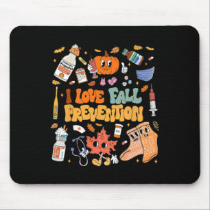 I Love Fall Prevention Thanksgiving Nurse Physical Mouse Mat