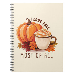 I Love Fall - Pumpkin and Pumpkin Spice Latte Notebook