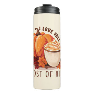 I Love Fall - Pumpkin and Pumpkin Spice Latte Thermal Tumbler