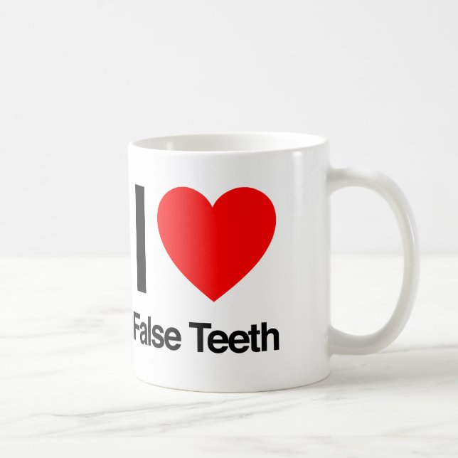 i love false teeth coffee mug (Right)