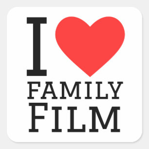 I love family film square sticker